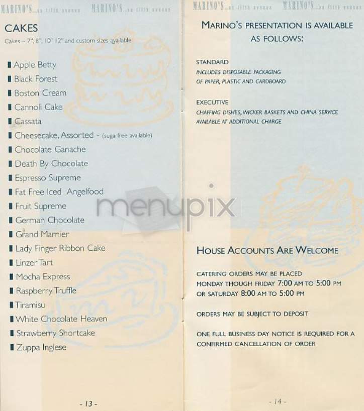Marino's On 5th Avenue - New York, NY menu_pic