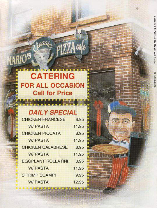 Mario's Classic Pizza - Hoboken, NJ menu_pic