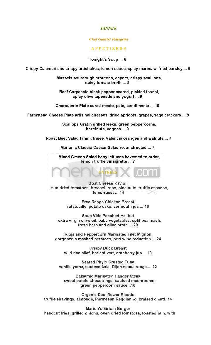 Marion's Continental - New York, NY menu_pic