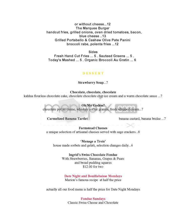 Marion's Continental - New York, NY menu_pic