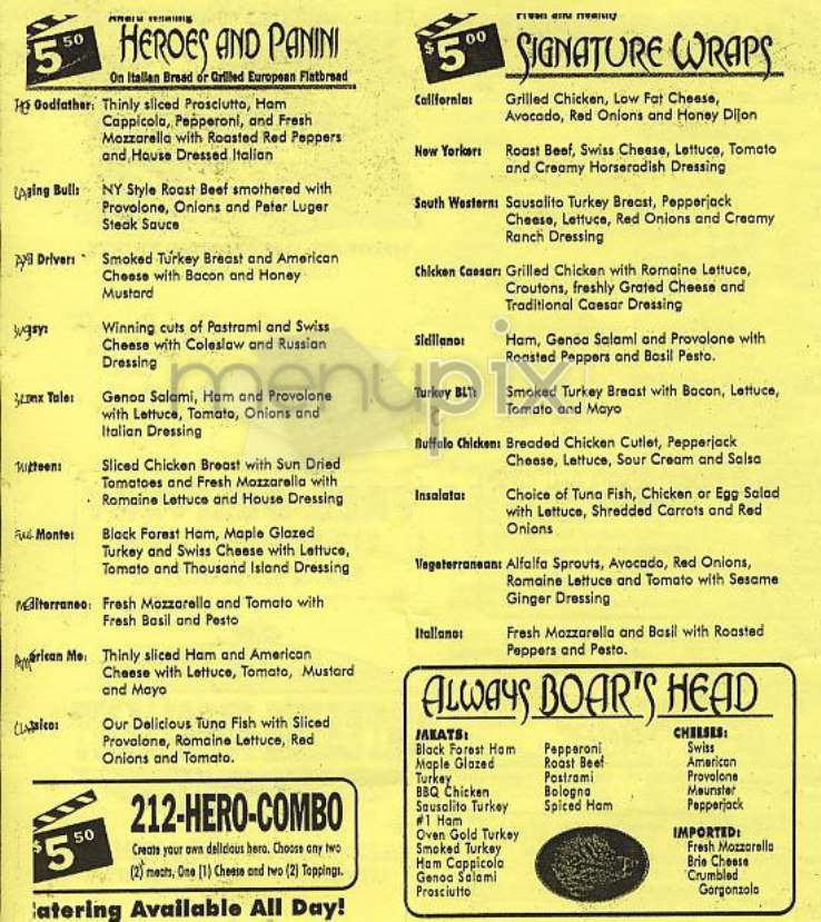 Marisa's Famous Sandwich Shop - New York, NY menu_pic