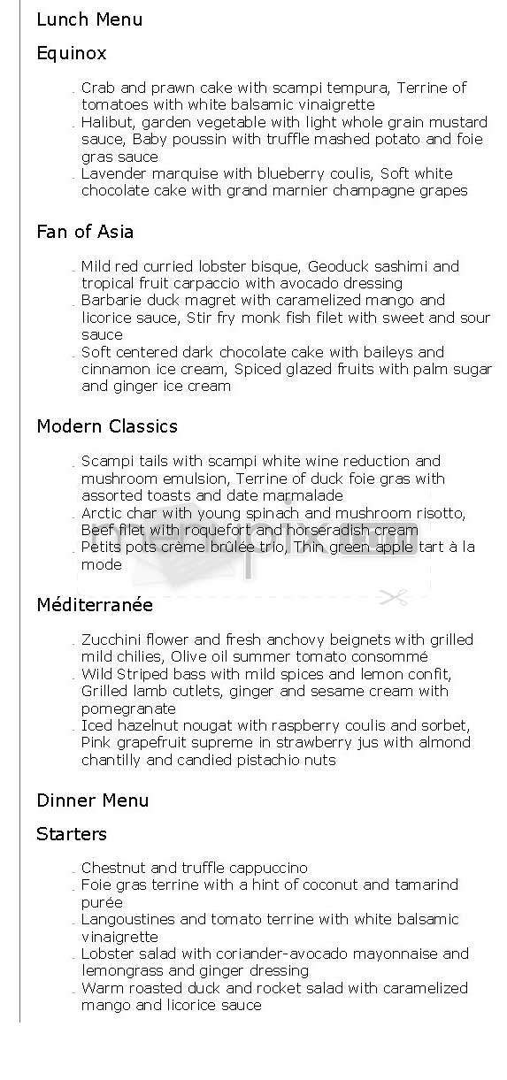 Mark's - New York, NY menu_pic