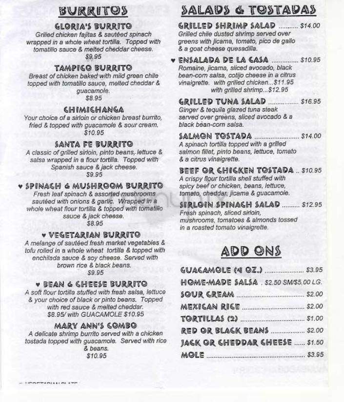 Mary Ann's - New York, NY menu_pic