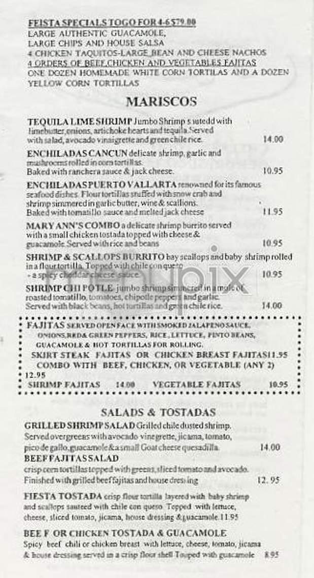 Mary Ann's - New York, NY menu_pic