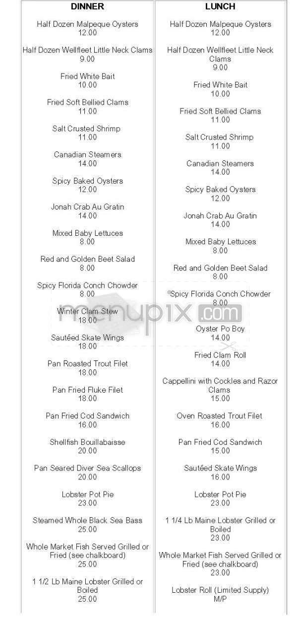 Mary's Fish Camp - New York, NY menu_pic