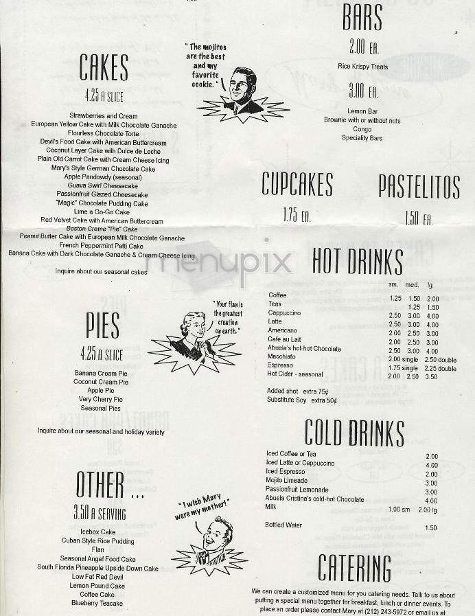 Mary's off Jane Bakery - New York, NY menu_pic