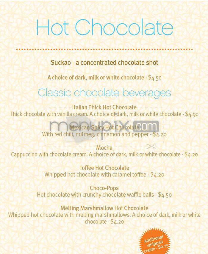 Max Brenner - New York, NY menu_pic
