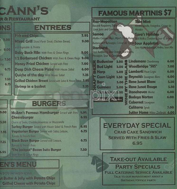 McAnn's - New York, NY menu_pic