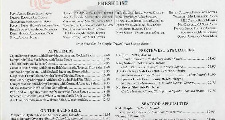 McCormick & Schmick's - New York, NY menu_pic