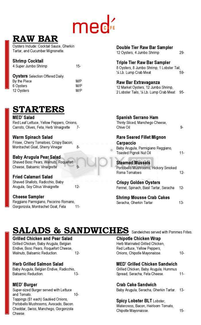 Med Cafe - New York, NY menu_pic