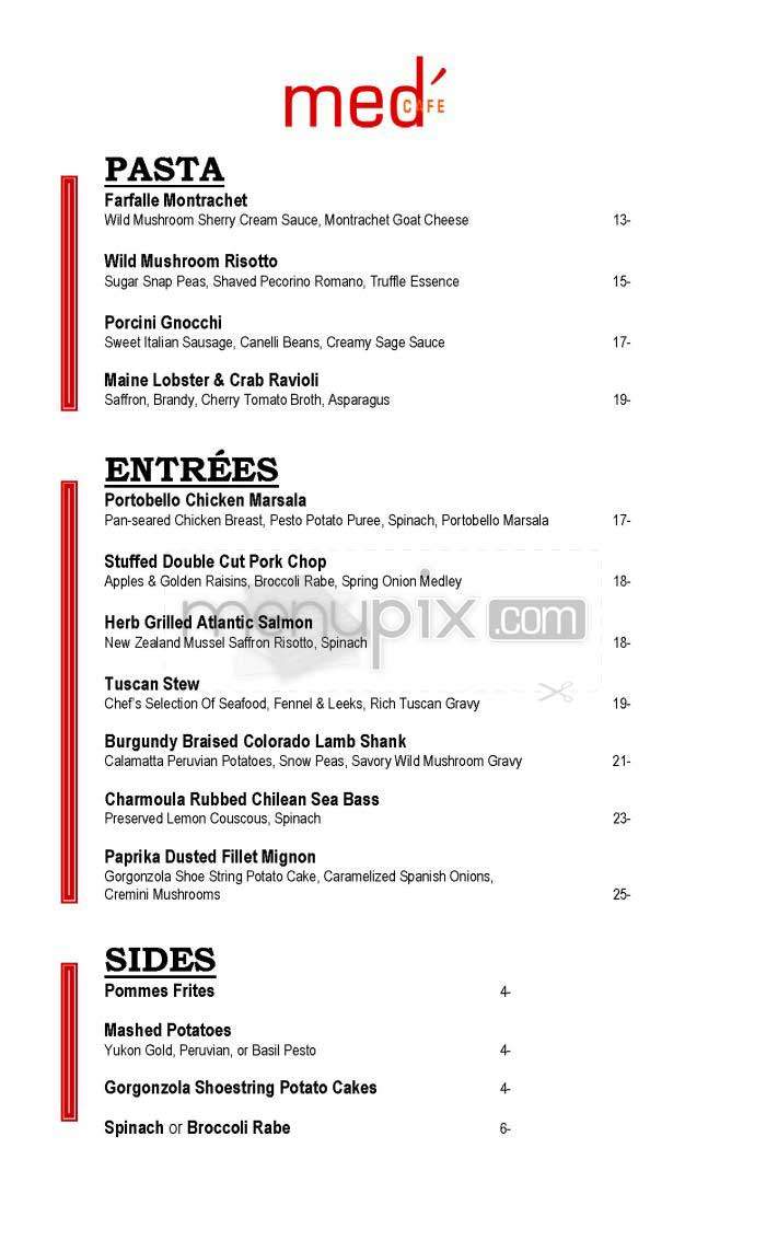 Med Cafe - New York, NY menu_pic