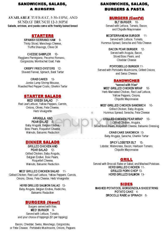 Med Cafe - New York, NY menu_pic