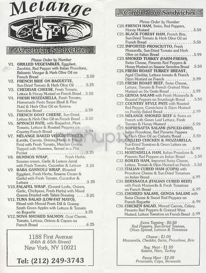 Melange - New York, NY menu_pic