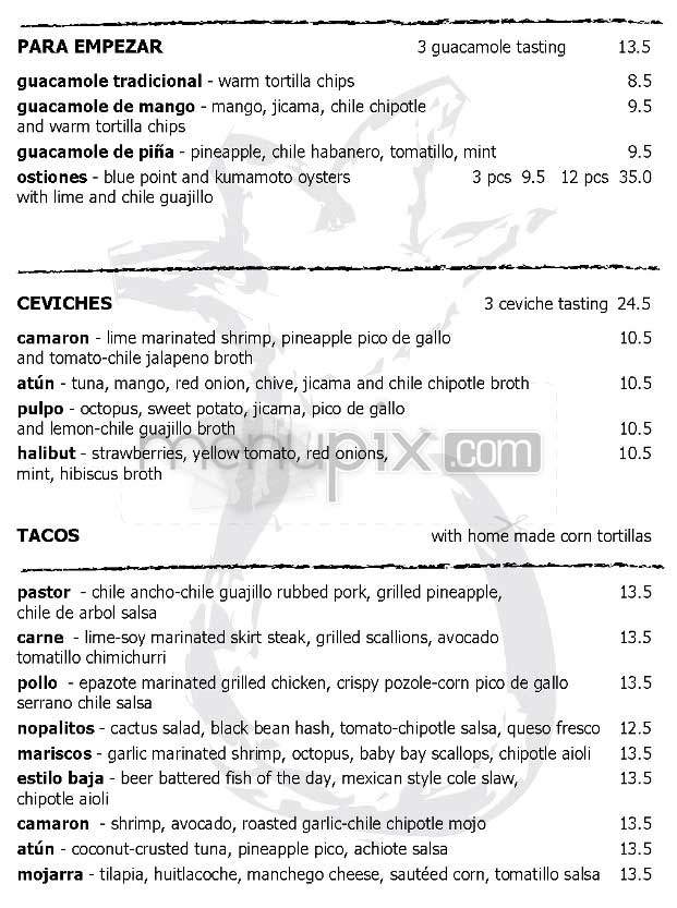 Mercadito - New York, NY menu_pic