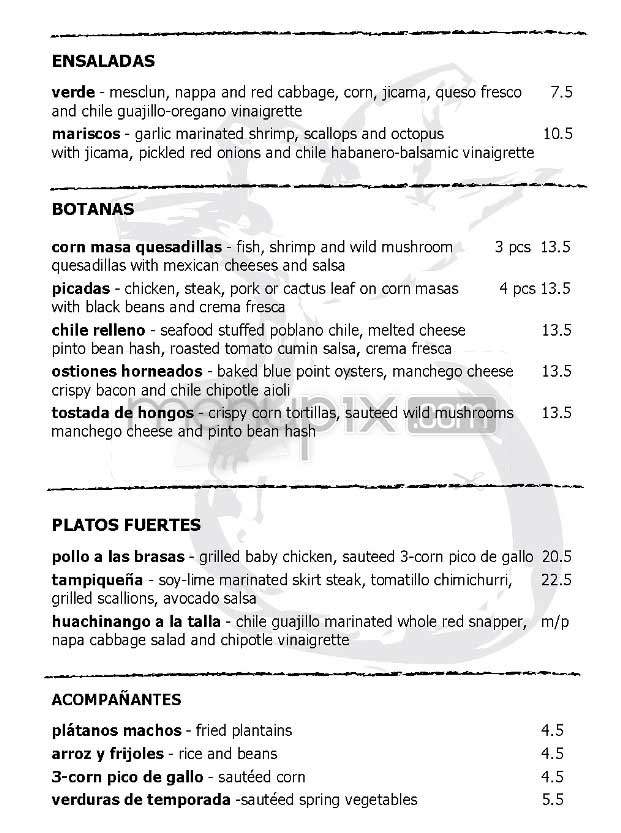 Mercadito - New York, NY menu_pic