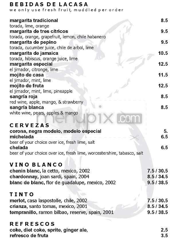 Mercadito - New York, NY menu_pic