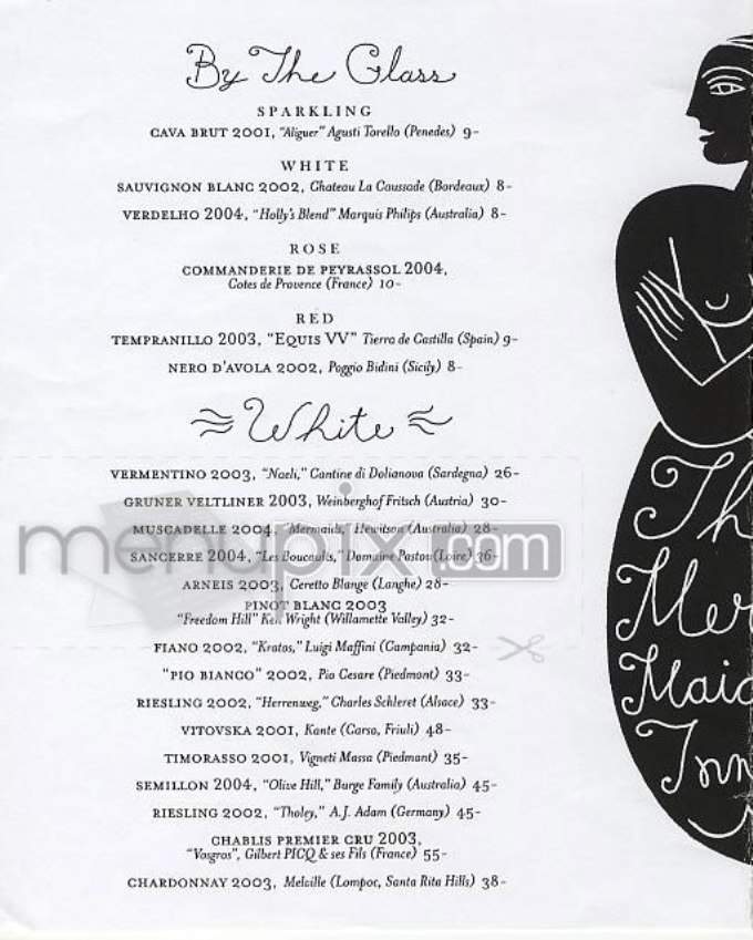 Mermaid Inn - New York, NY menu_pic