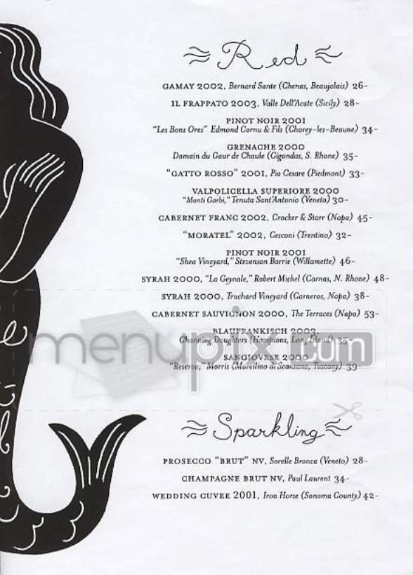 Mermaid Inn - New York, NY menu_pic