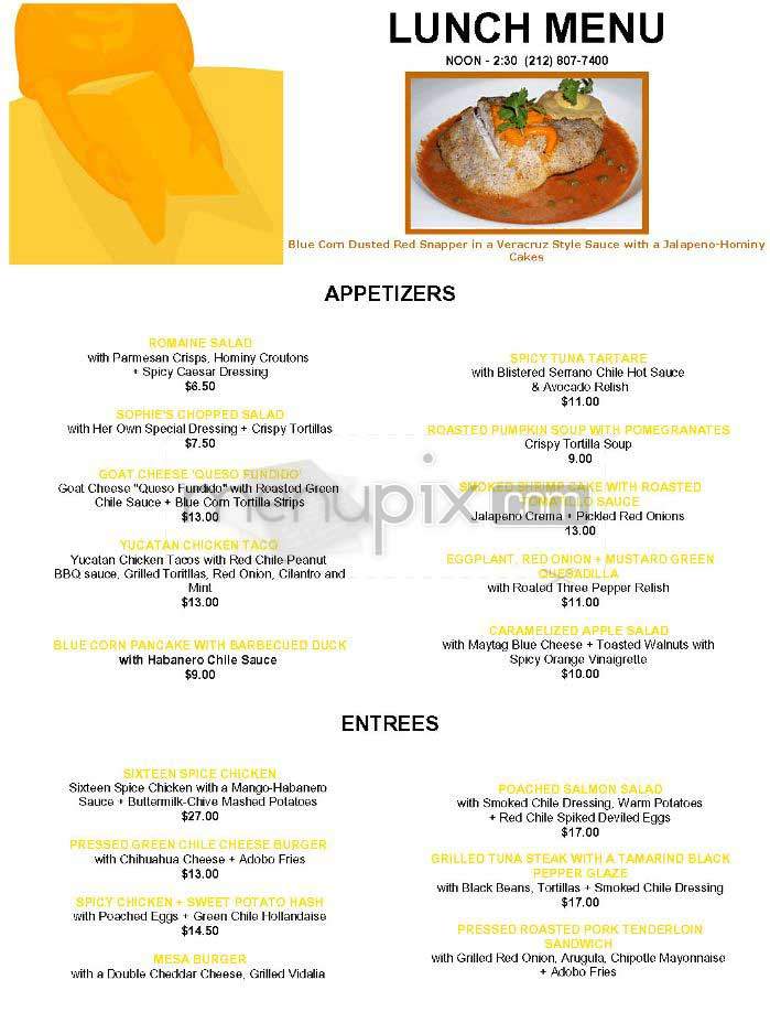 Mesa Grill - New York, NY menu_pic