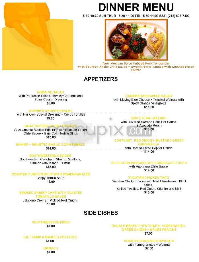 Mesa Grill - New York, NY menu_pic