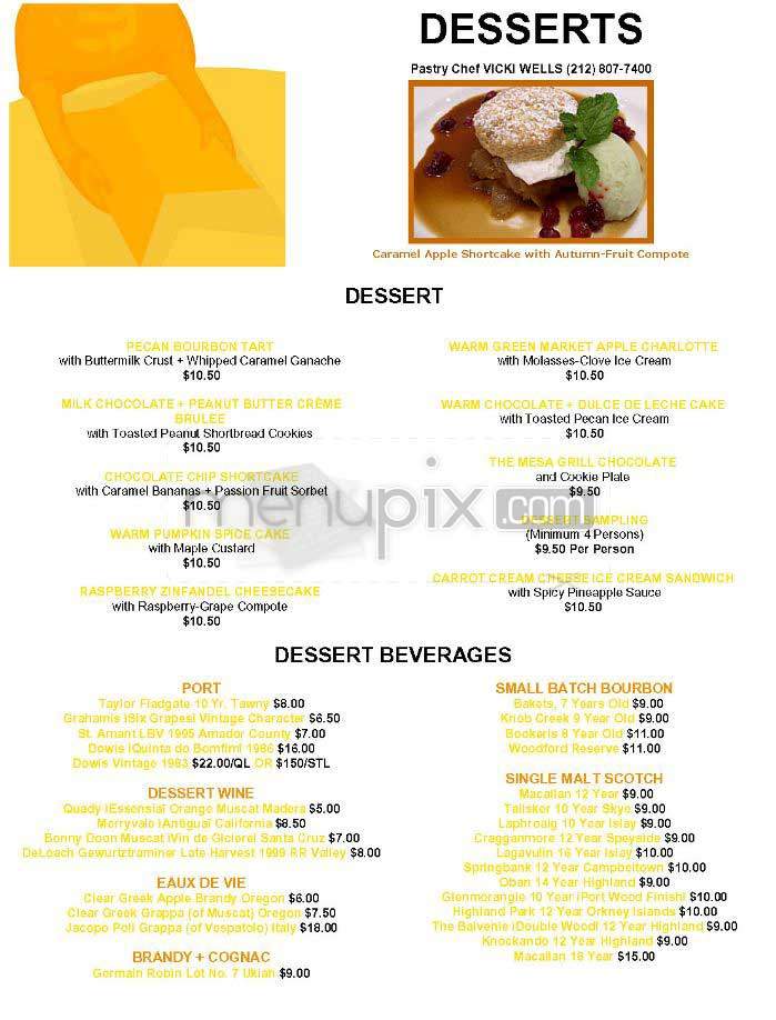 Mesa Grill - New York, NY menu_pic