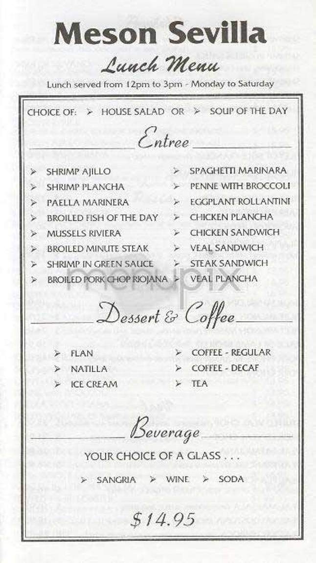 Meson Sevilla - New York, NY menu_pic