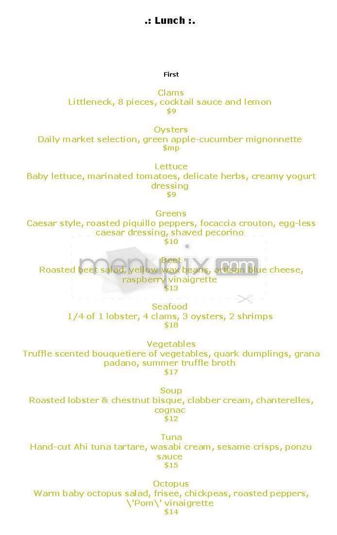 Metrazur - New York, NY menu_pic