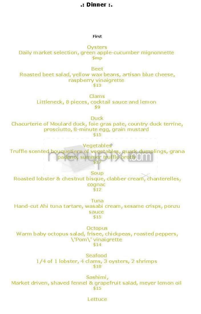Metrazur - New York, NY menu_pic