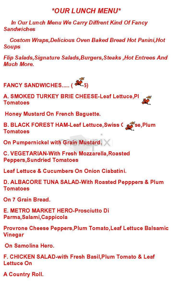 19 Metro - New York, NY menu_pic