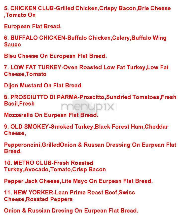 19 Metro - New York, NY menu_pic