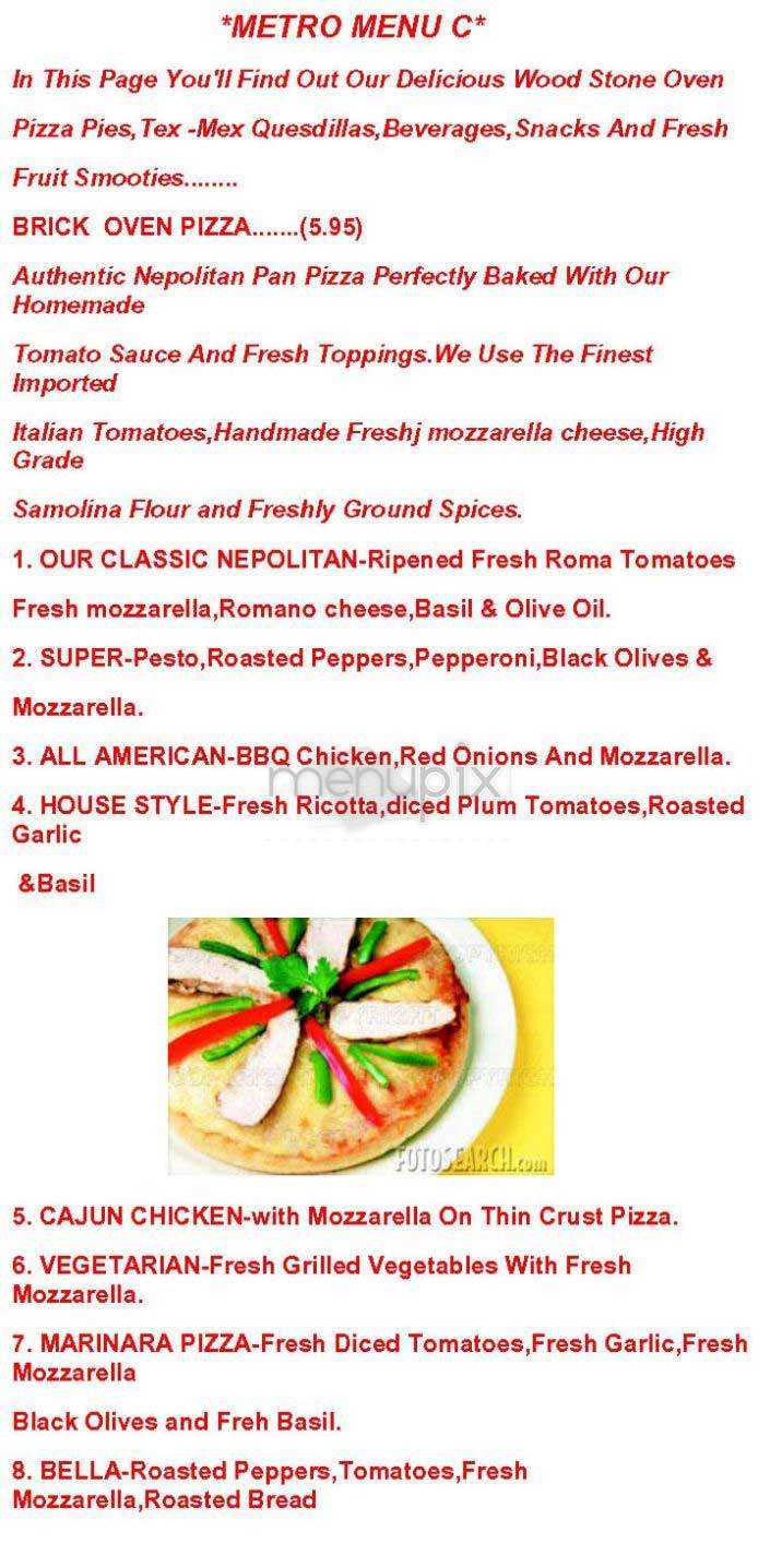 19 Metro - New York, NY menu_pic