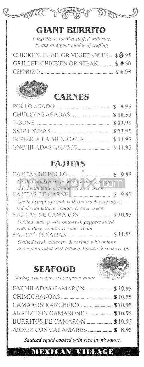 Mexican Village - New York, NY menu_pic