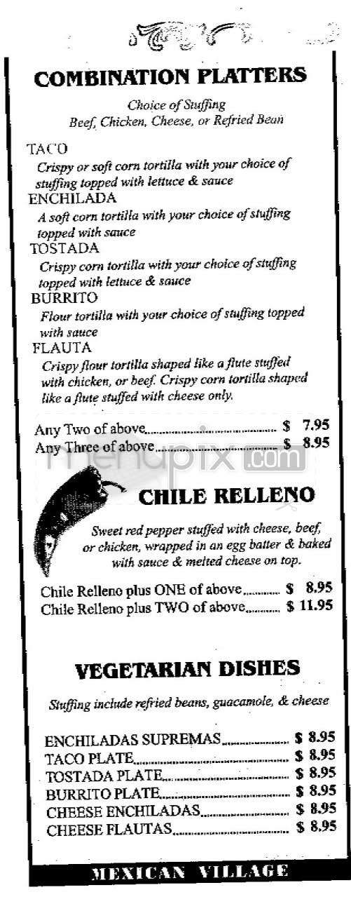 Mexican Village - New York, NY menu_pic