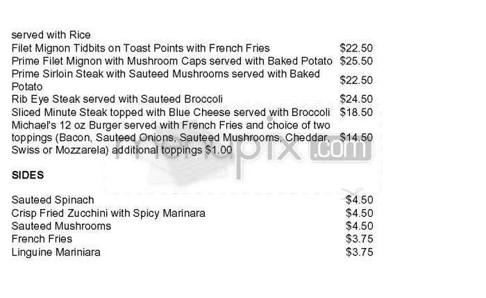 Michael's of Broadway - New York, NY menu_pic
