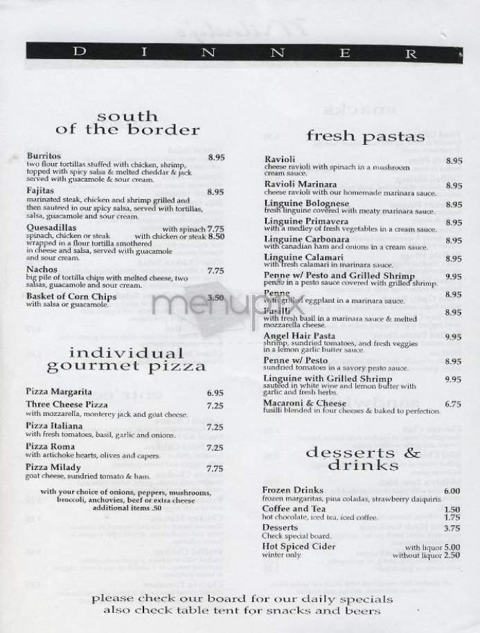 Milady's - New York, NY menu_pic