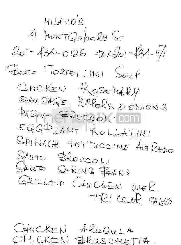 Milano's Deli - Jersey City, NJ menu_pic