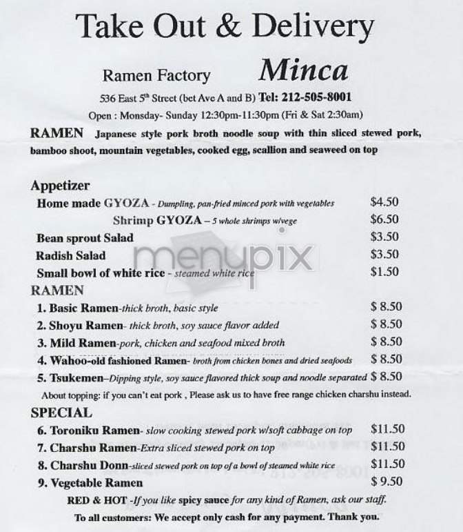 /302088/Minca-Ramen-Factory-New-York-NY - New York, NY
