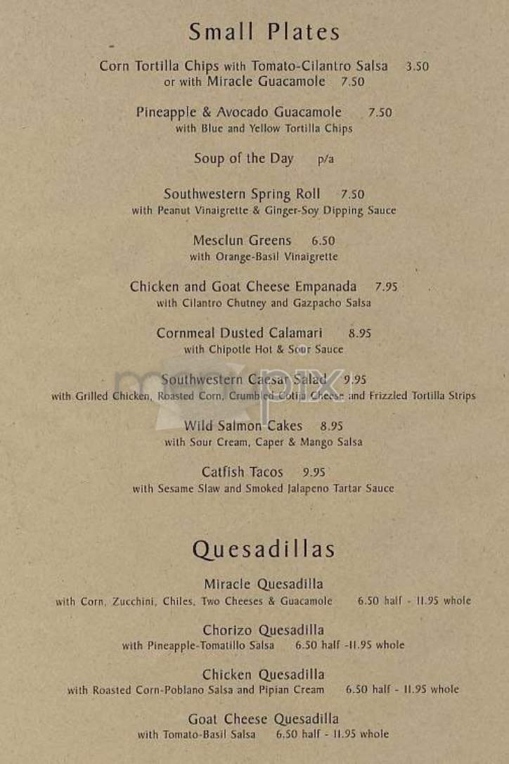 Miracle Grill - New York, NY menu_pic