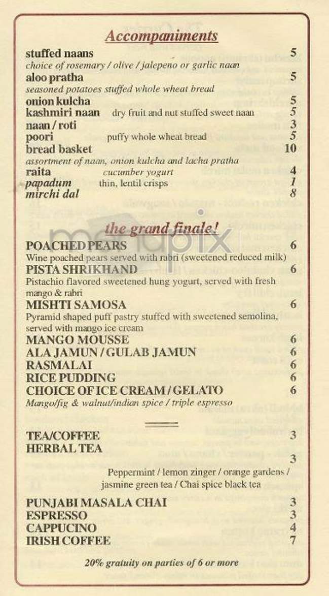 Mirchi - New York, NY menu_pic