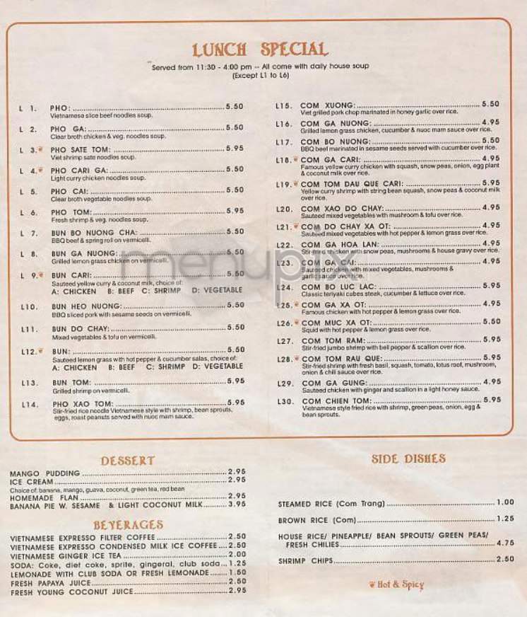 Miss Saigon - Miami, FL menu_pic