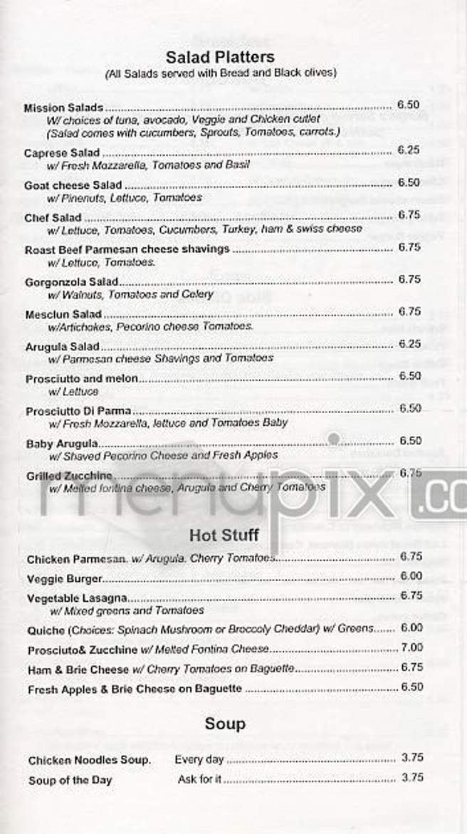 Mission Cafe - New York, NY menu_pic