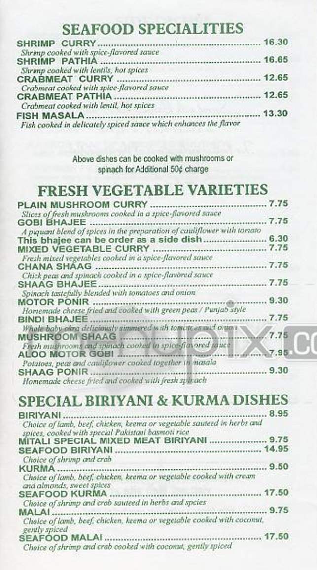 Mitali - New York, NY menu_pic