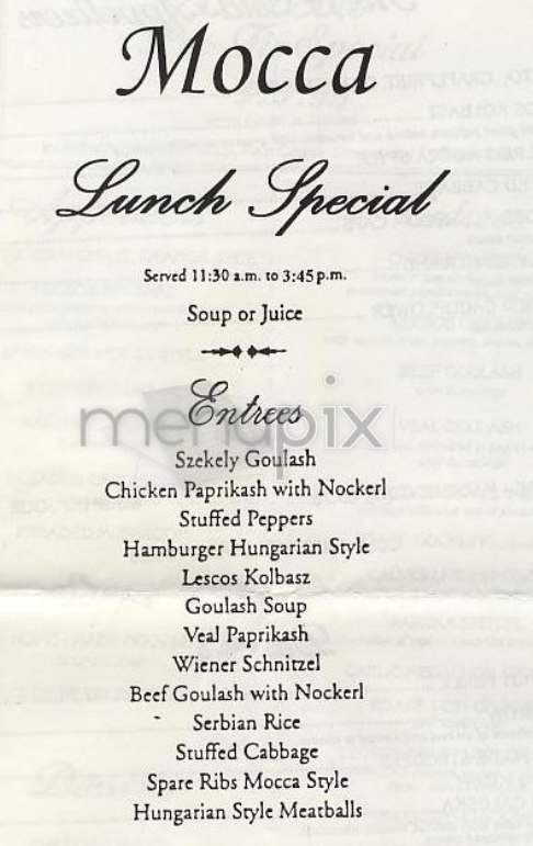Mocca - New York, NY menu_pic
