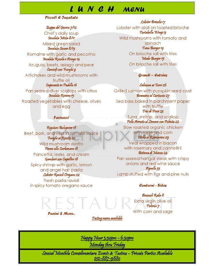 Moda - New York, NY menu_pic