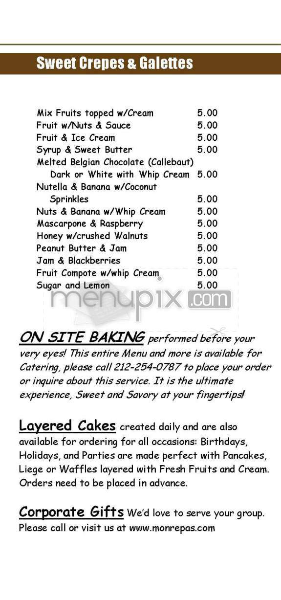 Mon Repas - New York, NY menu_pic