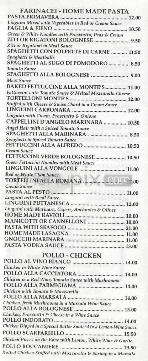 Monte's - New York, NY menu_pic
