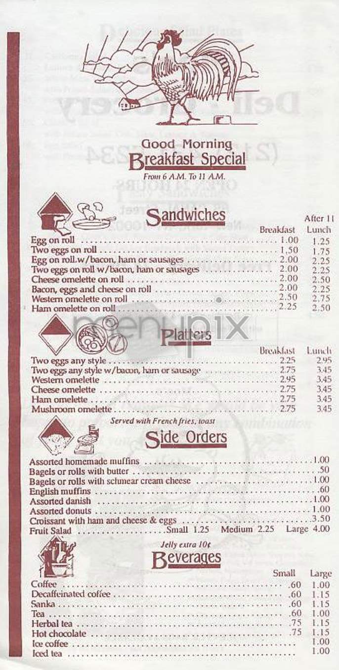 Moe's Deli - Grocery - New York, NY menu_pic