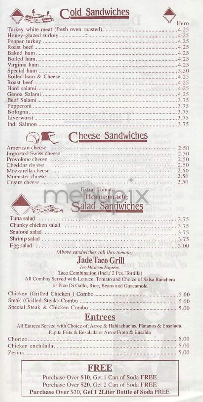 Moe's Deli - Grocery - New York, NY menu_pic