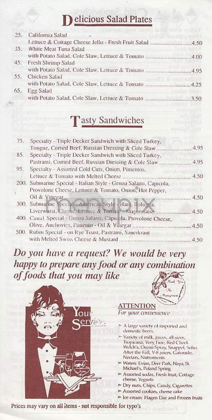 Moe's Deli - Grocery - New York, NY menu_pic
