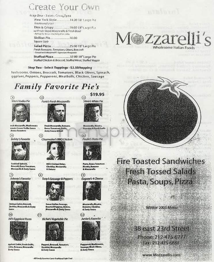 Mozzarelli's - New York, NY menu_pic